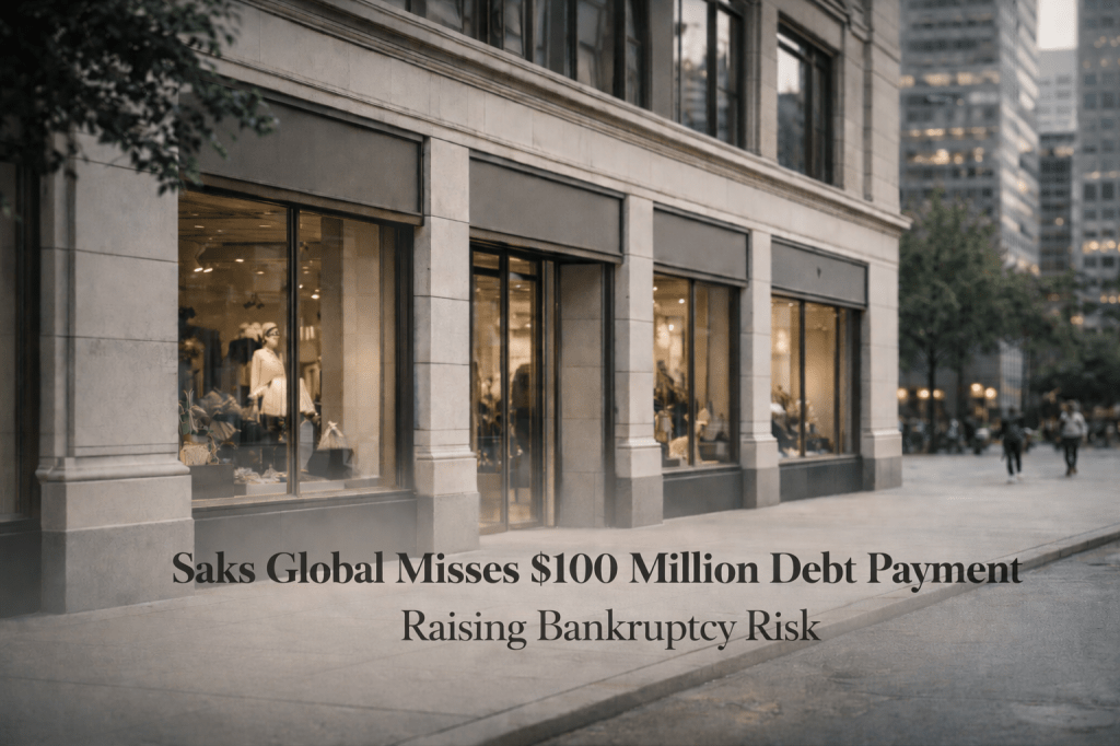 Saks Global Misses $100 Million Debt Payment, Raising Bankruptcy&nbsp;Risk